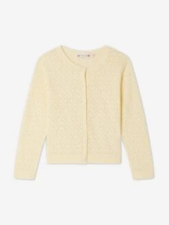 BONPOINT Girls Cherry Cardigan In Yellow