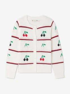 BONPOINT Girls Armel Cardigan In White