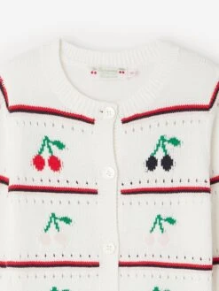 BONPOINT Girls Armel Cardigan In White -Childrens Clothing Store BONS4098 UPB BLANC LAIT 3