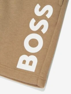 Boss Baby Boys Logo Shorts In Beige -Childrens Clothing Store BOSS4012 STONE 3