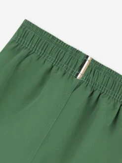 Boss Boys Logo Print Swim Shorts In Green 7 Boss Boys Logo Print Swim Shorts In Green -Childrens Clothing Store BOSS4063 KHAKI 4