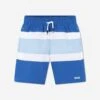 Boss Boys Striped Swim Shorts In Blue