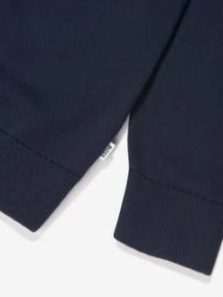 Boss Boys Knitted Zip Up Cardigan In Navy 7 Boss Boys Knitted Zip Up Cardigan In Navy -Childrens Clothing Store BOSS4087 NAVY 4