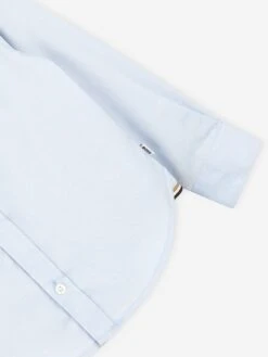 Boss Boys Long Sleeve Logo Shirt In Blue -Childrens Clothing Store BOSS4089 PALE BLUE 4