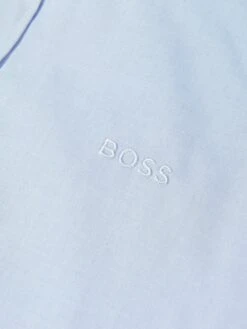 Boss Boys Short Sleeve Logo Shirt In Blue -Childrens Clothing Store BOSS4091 PALE BLUE 3