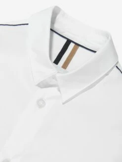 Boss Boys Long Sleeve Piping Shirt In White 6 Boss Boys Long Sleeve Piping Shirt In White -Childrens Clothing Store BOSS4092 WHITE 3