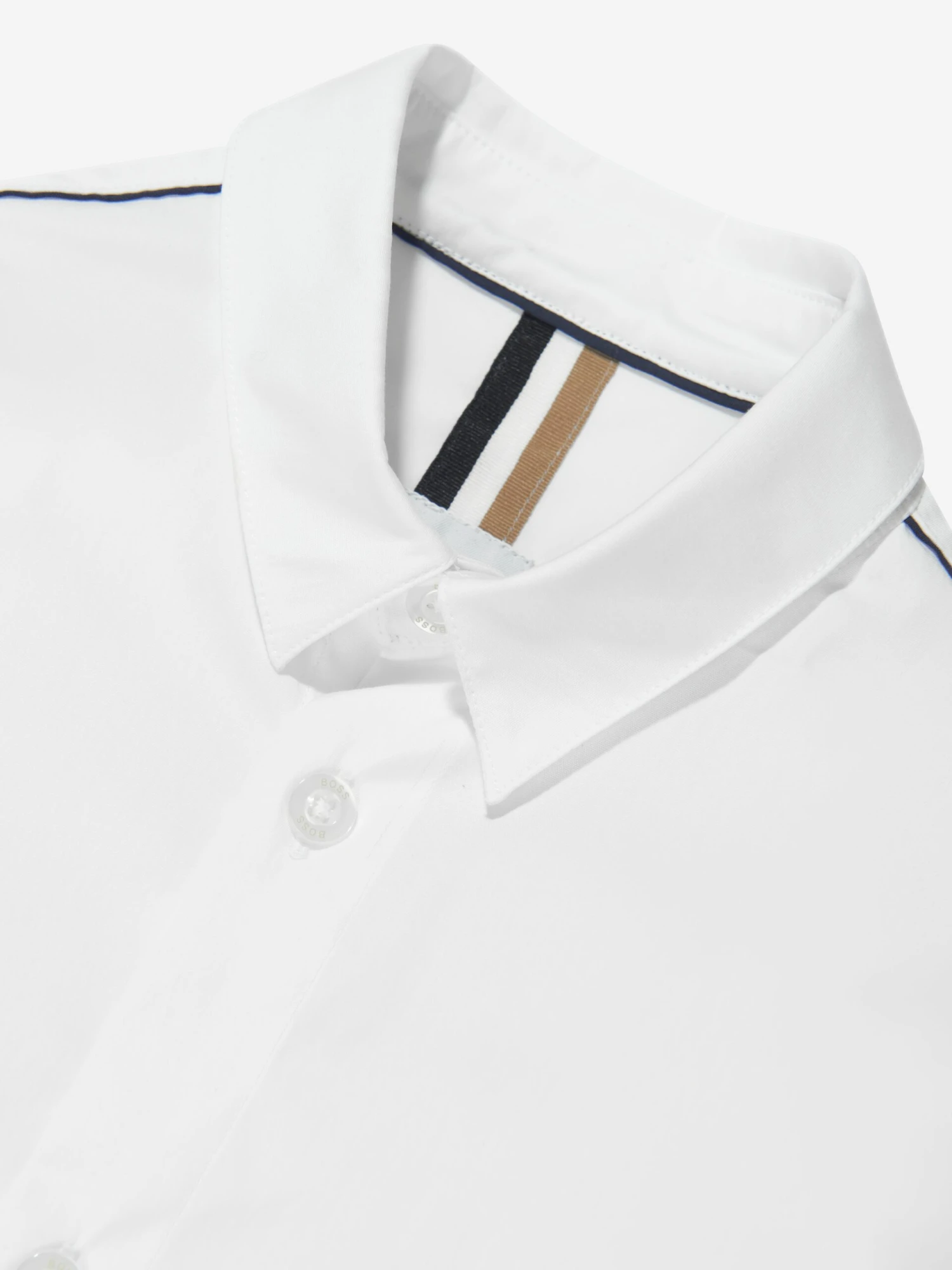 Boss Boys Long Sleeve Piping Shirt In White 3 Boss Boys Long Sleeve Piping Shirt In White - Image 3