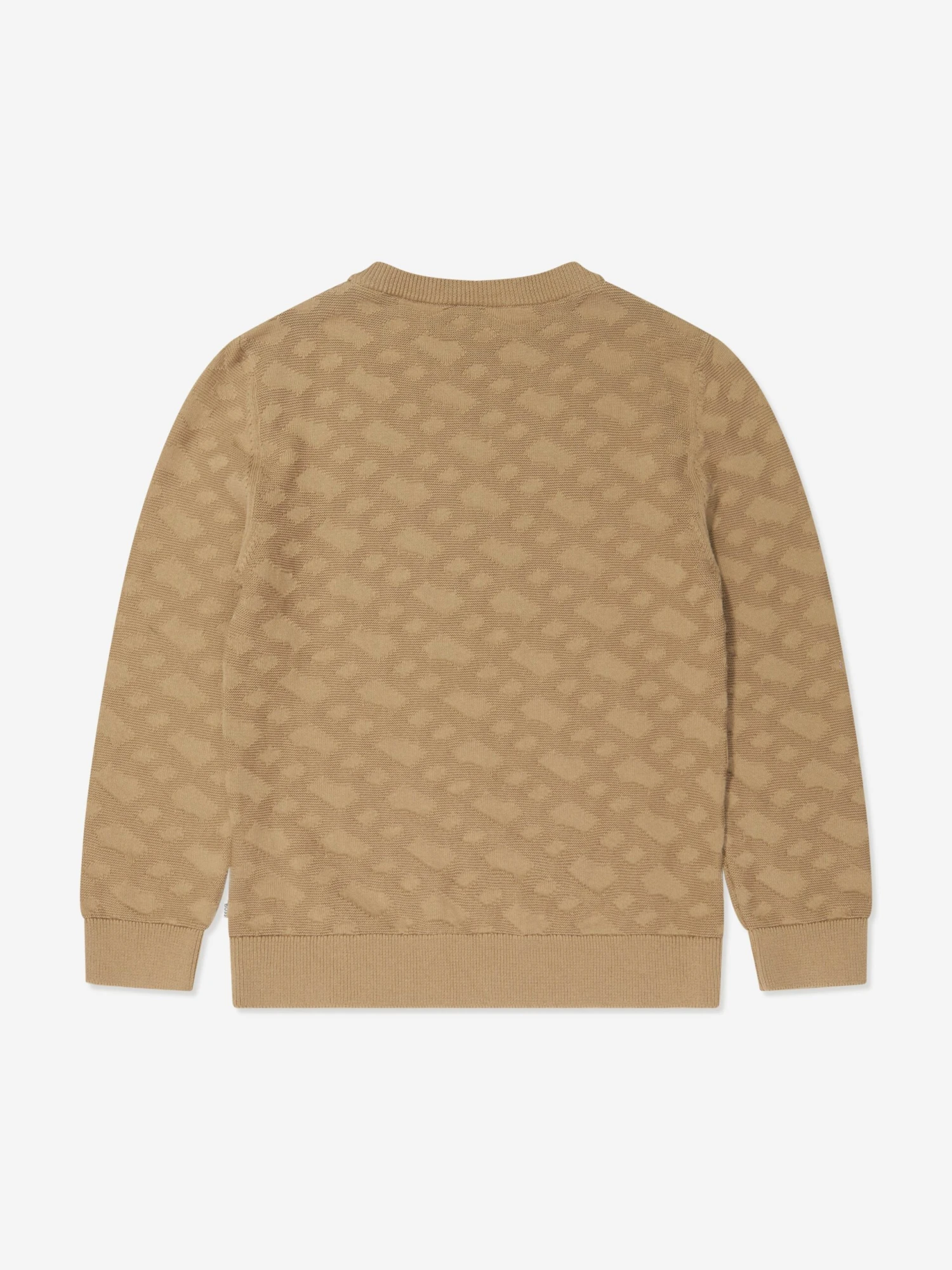 Boss Boys Knitted Monogram Jumper In Beige 3 Boss Boys Knitted Monogram Jumper In Beige - Image 3