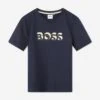 Boys Embossed Logo T-Shirt In Navy