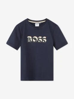 Boys Embossed Logo T-Shirt In Navy