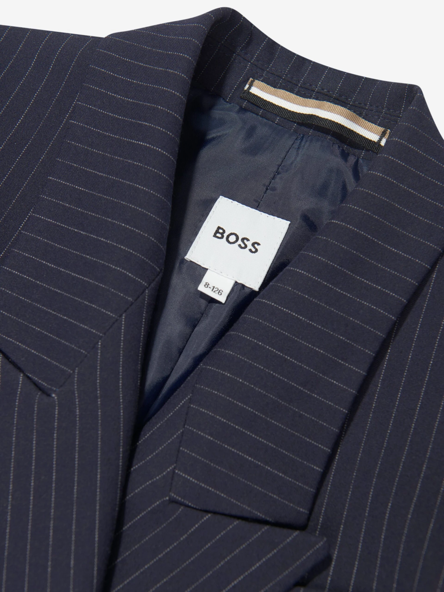 Boss Boys Striped Suit Jacket In Navy 4 Boss Boys Striped Suit Jacket In Navy - Image 4