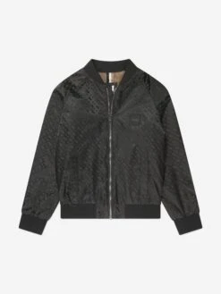 Boss Boys Monogram Zip Up Jacket In Black