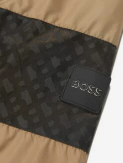 Boss Boys Hooded Windbreaker In Beige 6 Boss Boys Hooded Windbreaker In Beige -Childrens Clothing Store BOSS4141 STONE 3