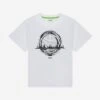 Boss Boys Graphic Print T-Shirt In White