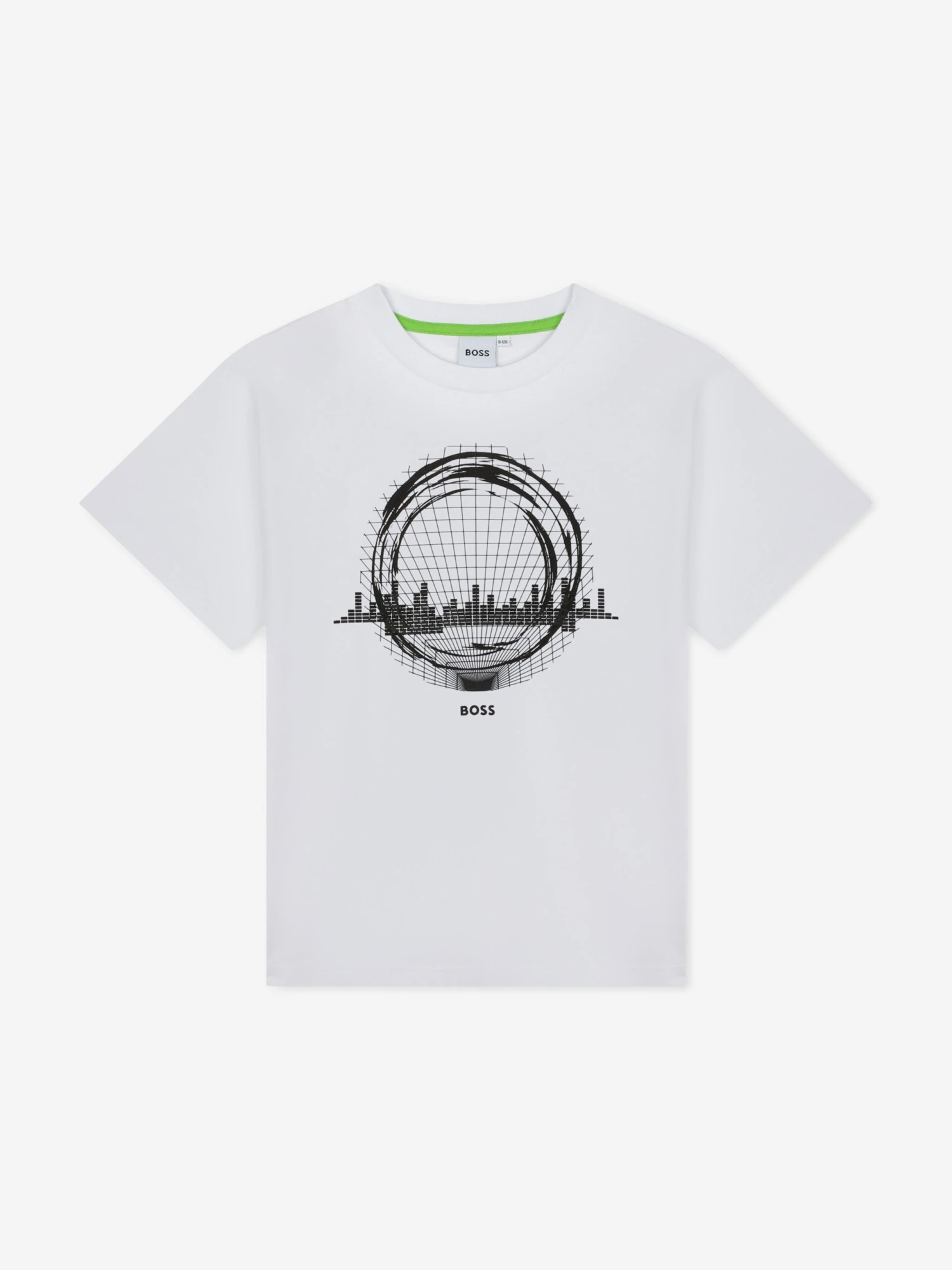 Boss Boys Graphic Print T-Shirt In White 1 Boss Boys Graphic Print T-Shirt In White