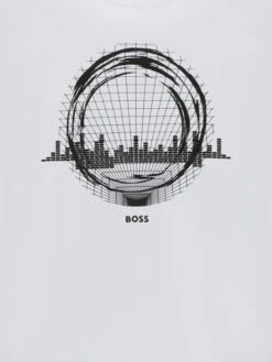 Boss Boys Graphic Print T-Shirt In White 6 Boss Boys Graphic Print T-Shirt In White -Childrens Clothing Store BOSS4159 WHITE 3