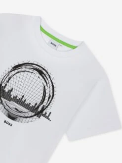 Boss Boys Graphic Print T-Shirt In White 7 Boss Boys Graphic Print T-Shirt In White -Childrens Clothing Store BOSS4159 WHITE 4