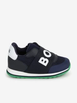 Boss Boys Logo Trainers In Navy