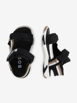 Boss Baby Boys Strappy Logo Sandals In Black -Childrens Clothing Store BOSS4201 BLACK 5