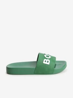 Boss Boys Logo Sliders In Green