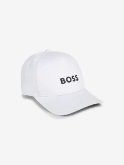 Boss Boys Logo Print Cap In White