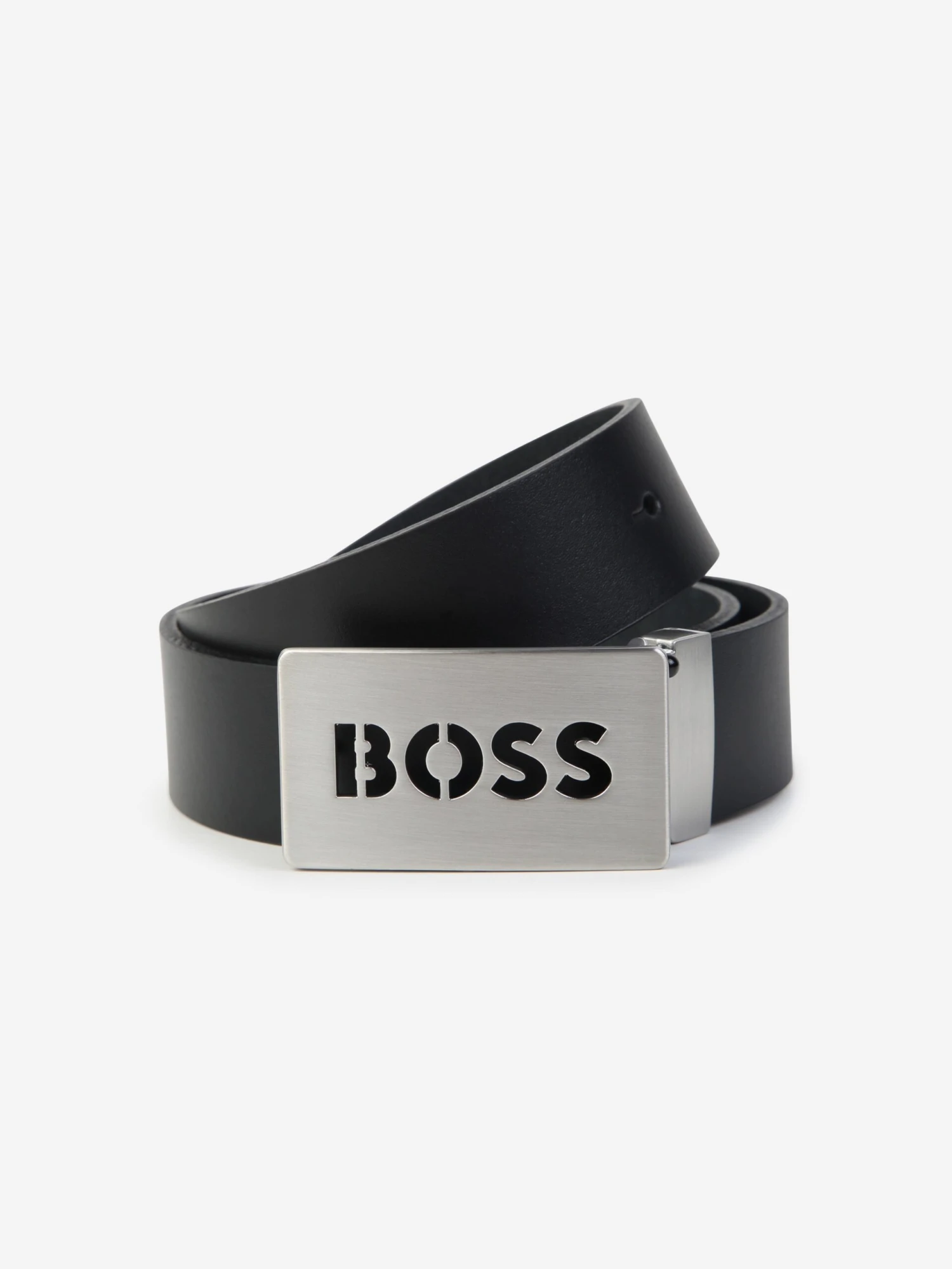Boss Boys Leather Logo Buckle Belt In Black 1 Boss Boys Leather Logo Buckle Belt In Black