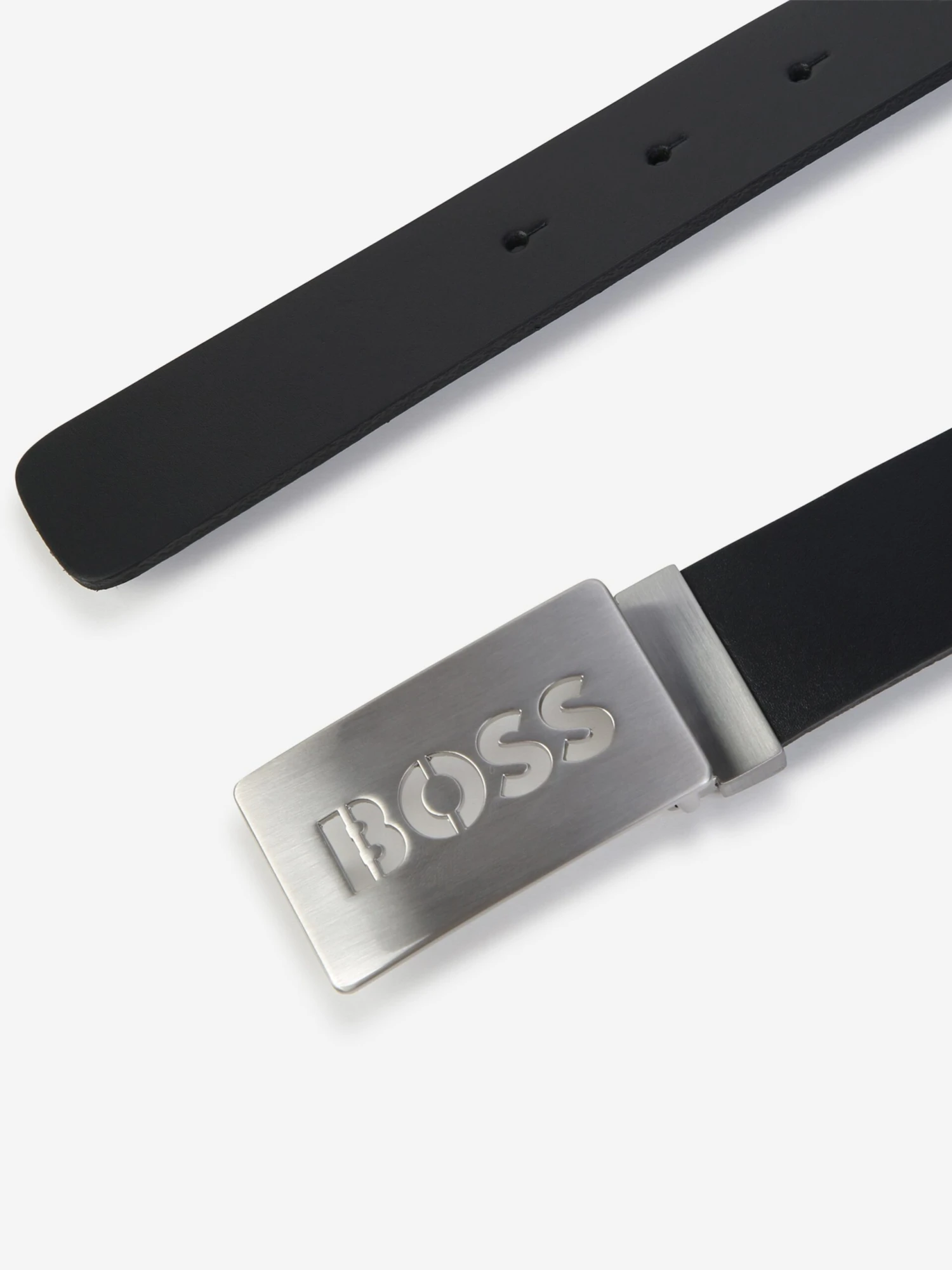 Boss Boys Leather Logo Buckle Belt In Black 2 Boss Boys Leather Logo Buckle Belt In Black - Image 2