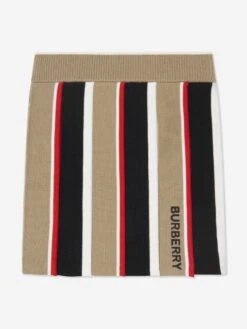 Girls Amelia Stripe Skirt In Archive Beige