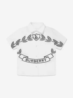 Boys Owen Crest Shirt In White
