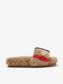 Kids Faux Fur Striped Hockley Sandals