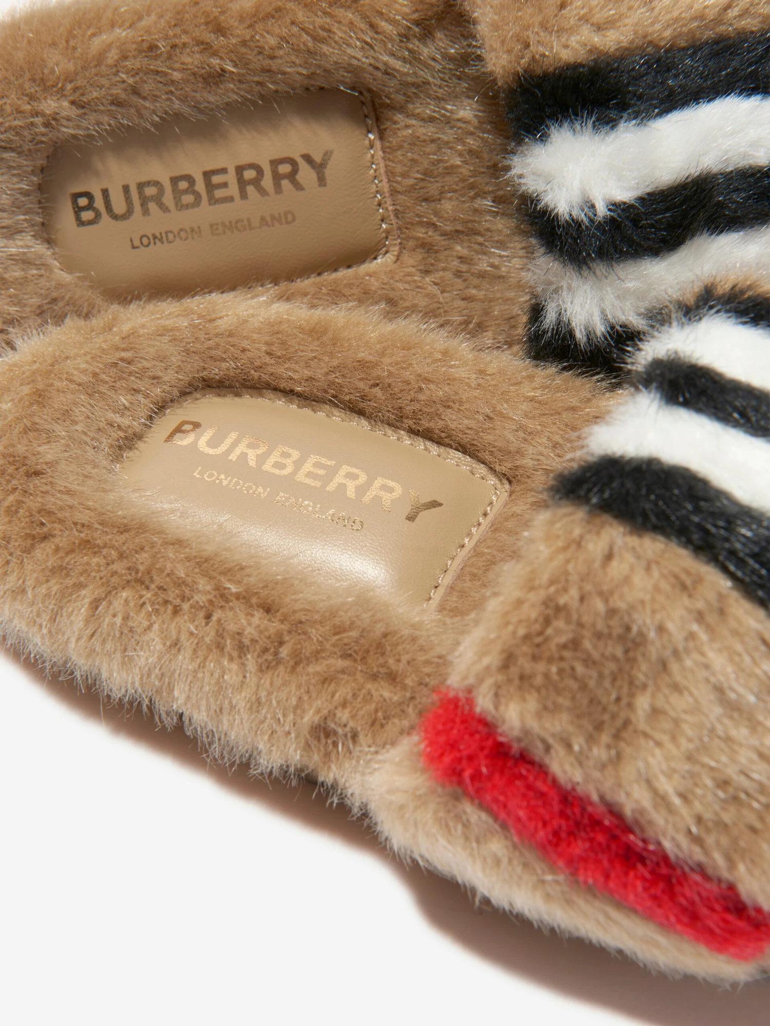 Kids Faux Fur Striped Hockley Sandals 3 Kids Faux Fur Striped Hockley Sandals - Image 3