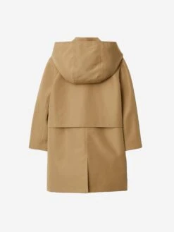 Boys Nathaniel Hooded Car Coat In Beige -Childrens Clothing Store BURS4046 2