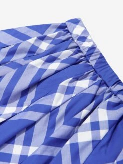 Girls Check Camila Skirt In Blue 8 Girls Check Camila Skirt In Blue -Childrens Clothing Store BURS4080 BLUE 3