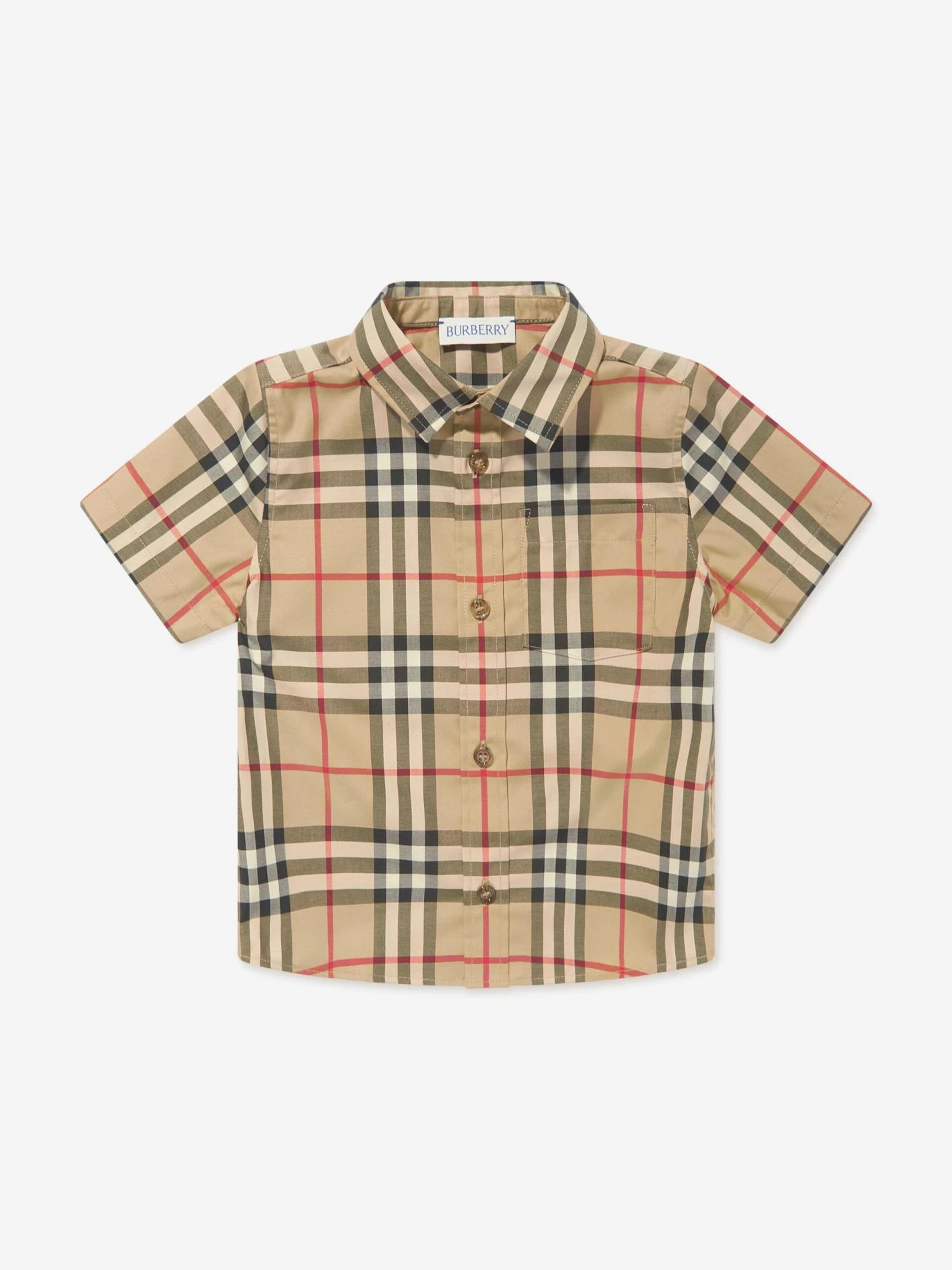 Baby Boys Check Mini Owen Shirt In Beige 1 Baby Boys Check Mini Owen Shirt In Beige