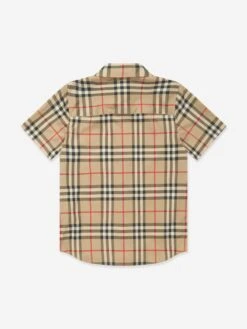 Boys Archive Check Owen Shirt In Beige -Childrens Clothing Store BURS4132 BEIGE 2