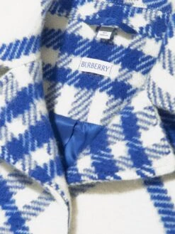 Girls Bias Check Wool Coat In White -Childrens Clothing Store BURS4162 WHITE 3