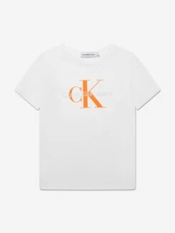 Calvin Klein Jeans Kids Monogram Logo T-Shirt In White