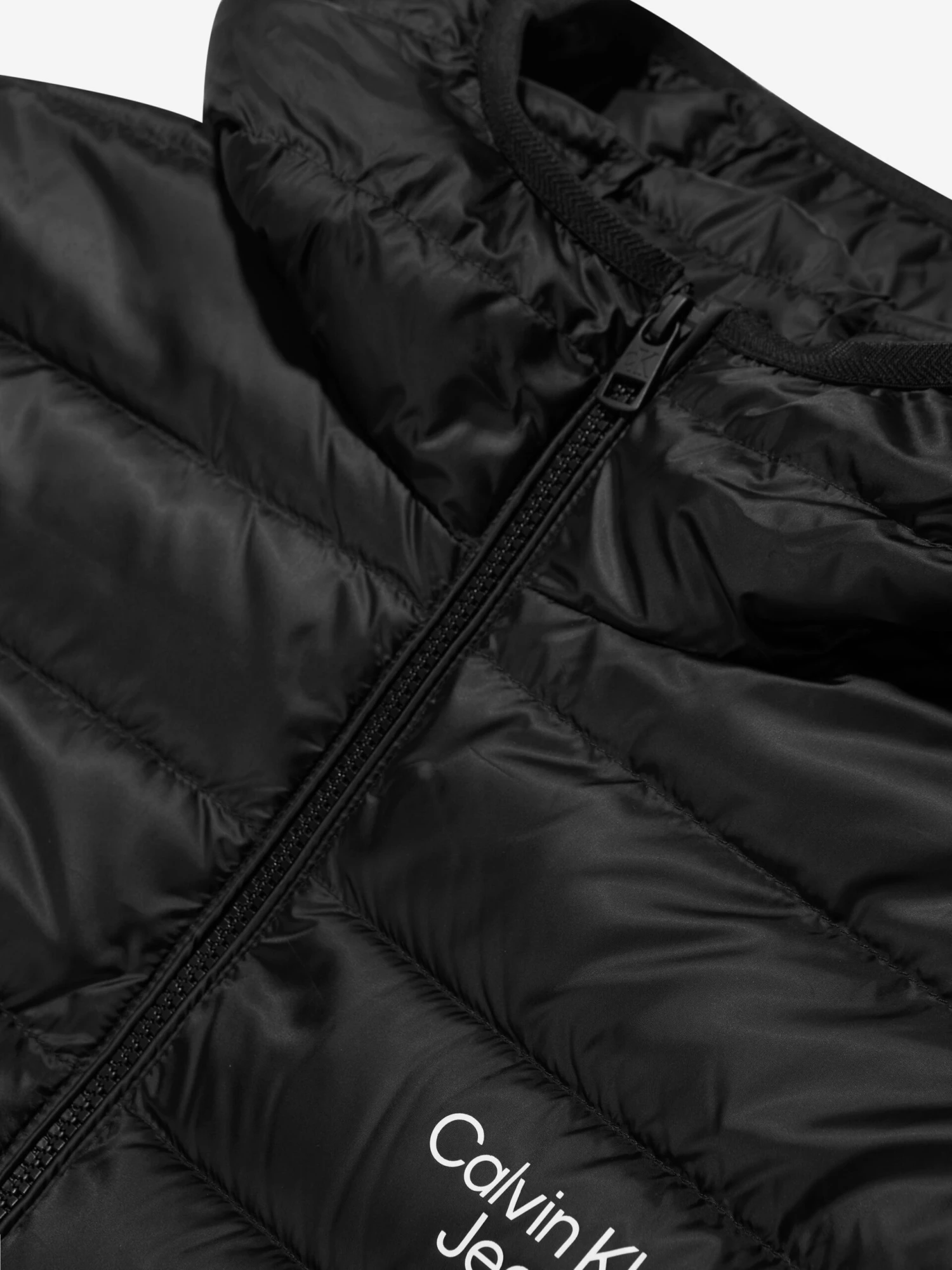 Calvin Klein Jeans Boys Down Padded Logo Jacket In Black 5 Calvin Klein Jeans Boys Down Padded Logo Jacket In Black - Image 5