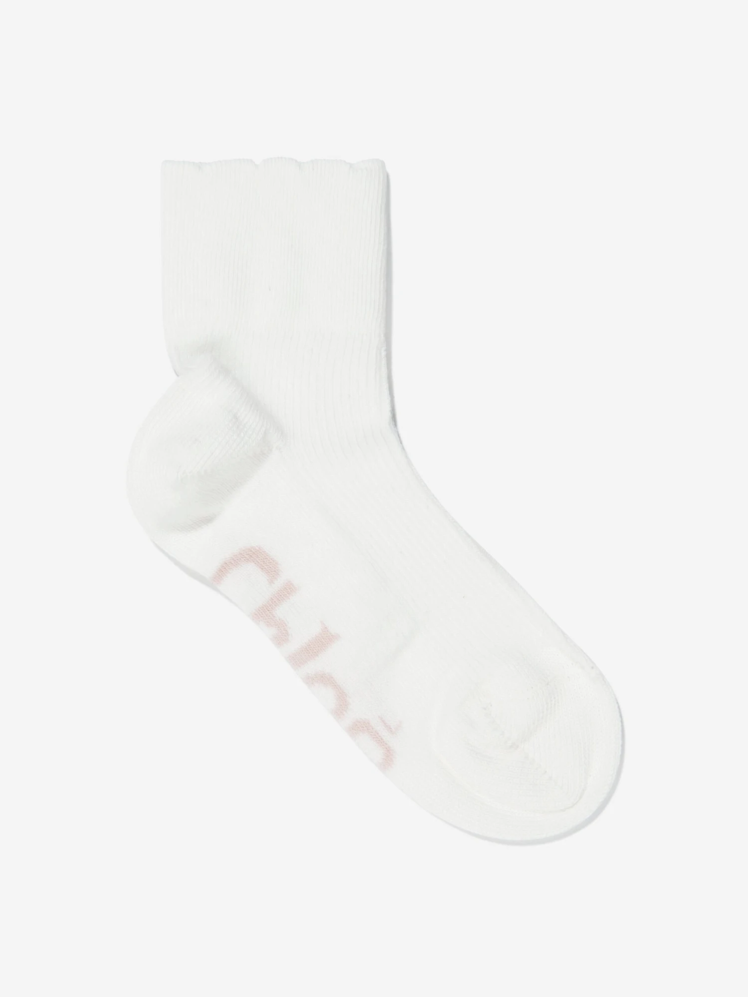 Chloé Girls Logo Ankle Socks In Ivory 1 Chloé Girls Logo Ankle Socks In Ivory