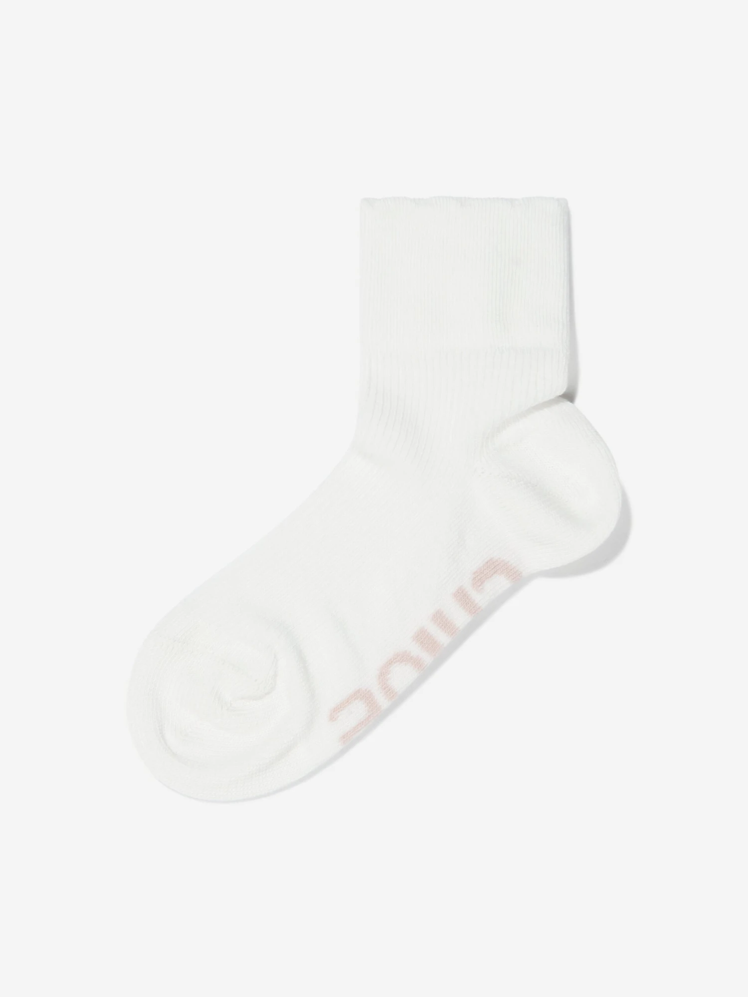 Chloé Girls Logo Ankle Socks In Ivory 2 Chloé Girls Logo Ankle Socks In Ivory - Image 2
