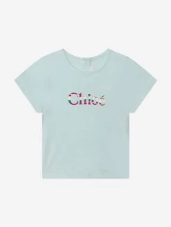 Chloé Baby Girls Logo T-Shirt In Blue