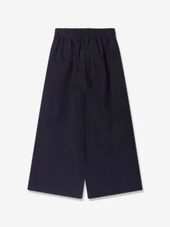 Chloé Girls Linen Trousers In Navy -Childrens Clothing Store CHLS4041 NAVY 2