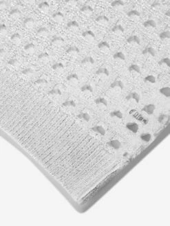 Chloé Girls Lamé Crochet Sweatshirt In Silver -Childrens Clothing Store CHLS4046 LAME SILVER 3