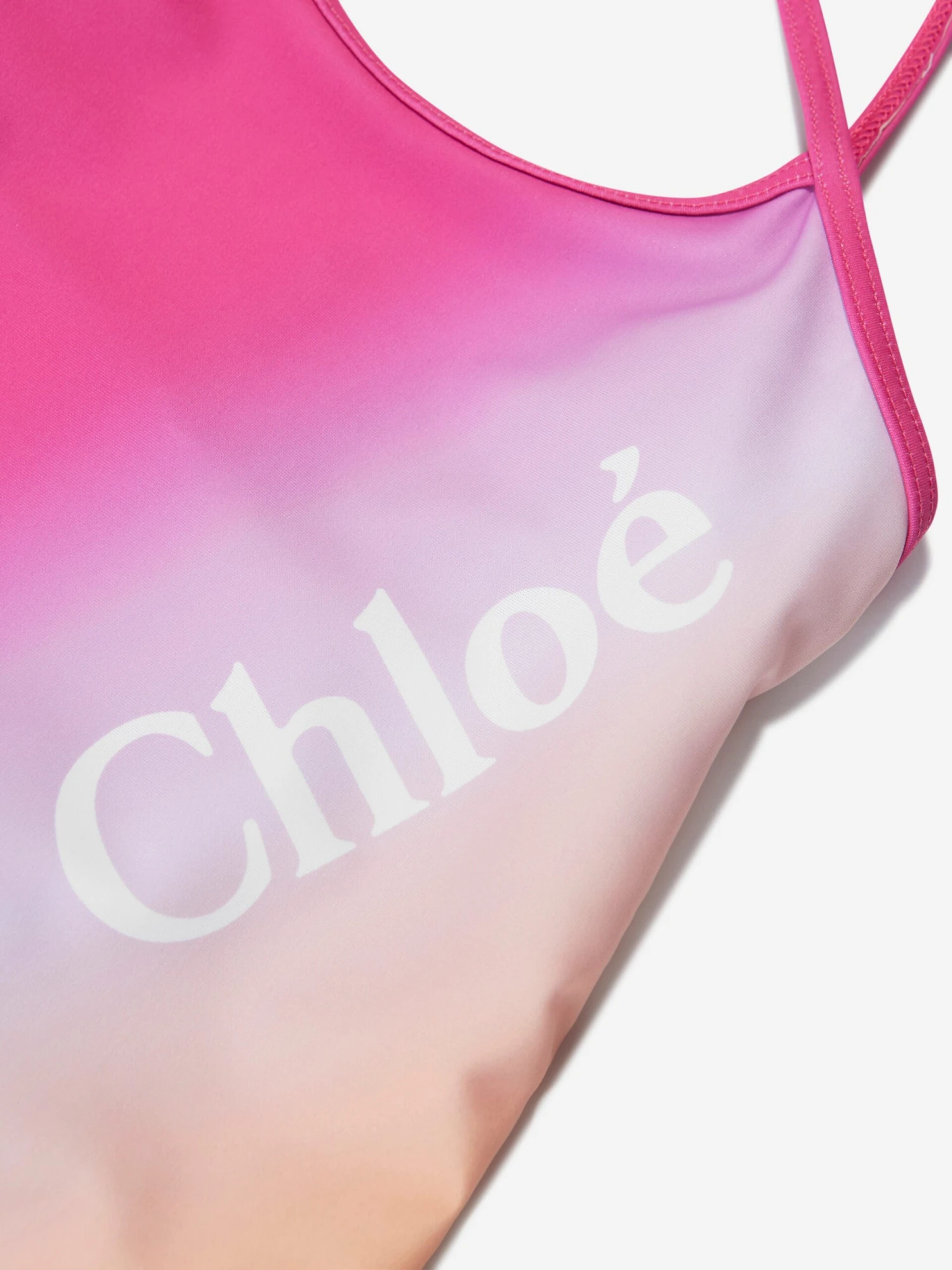 Chloé Girls Tie-Dye Logo Swimsuit In Pink 4 Chloé Girls Tie-Dye Logo Swimsuit In Pink - Image 4