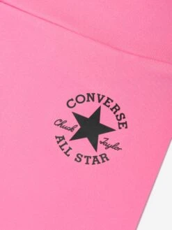 Converse Girls Chuck Patch High Rise Leggings In Pink -Childrens Clothing Store CONS4018 PINK 3