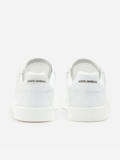 Unisex Leather Portofino Logo Trainers 6 Unisex Leather Portofino Logo Trainers -Childrens Clothing Store DAGA0015 WHITE 3