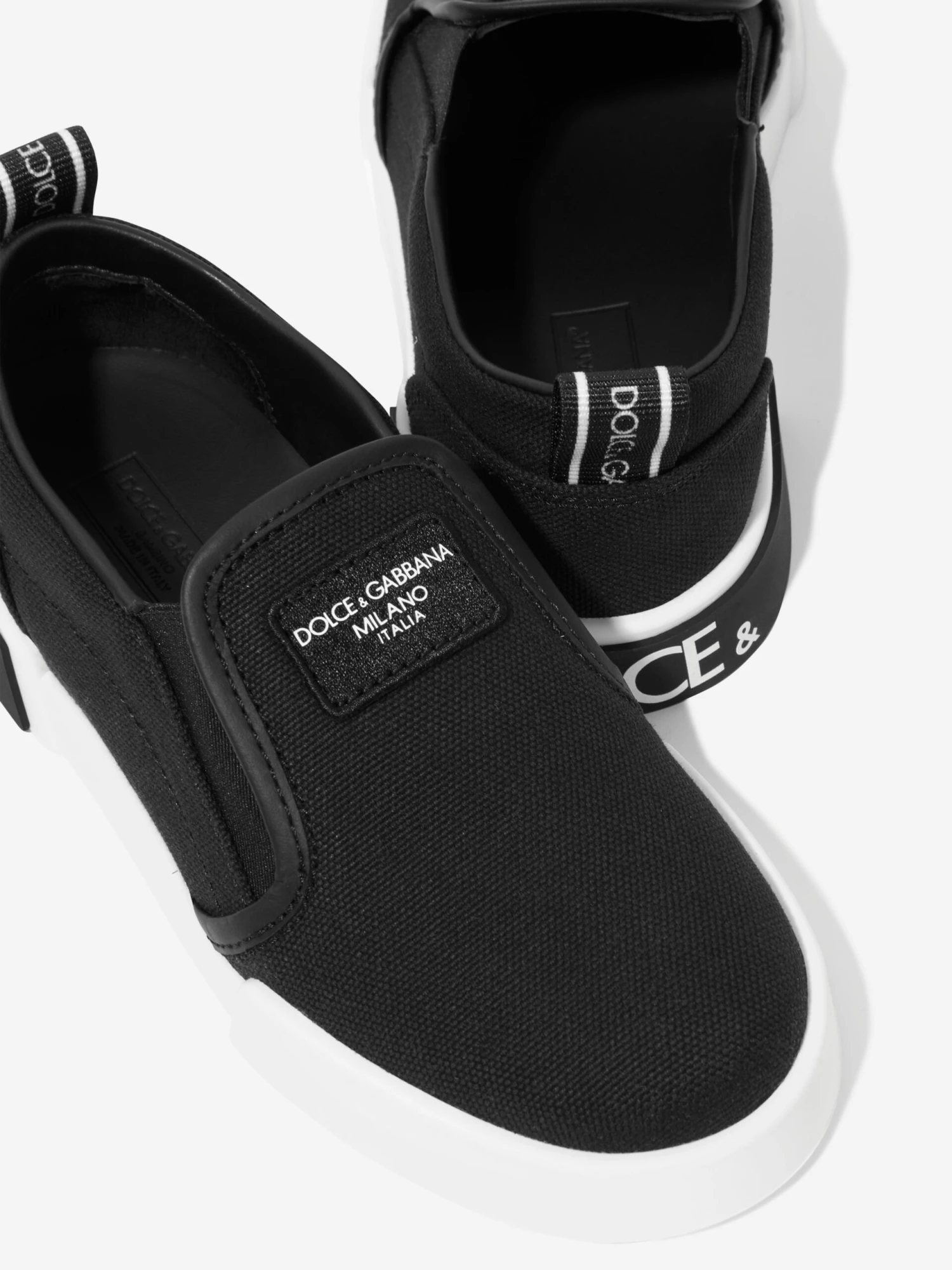 Boys Canvas Slip On Trainers In Black 3 Boys Canvas Slip On Trainers In Black - Image 3