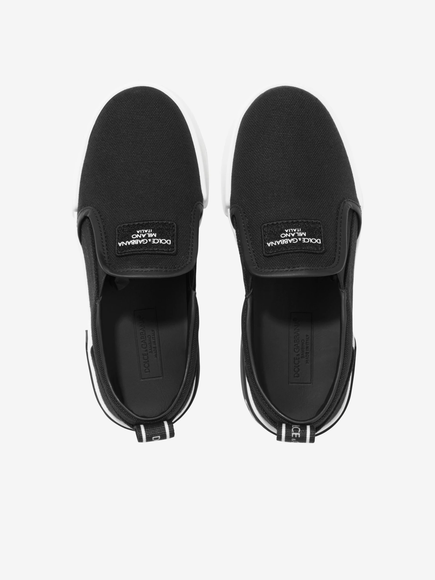 Boys Canvas Slip On Trainers In Black 4 Boys Canvas Slip On Trainers In Black - Image 4