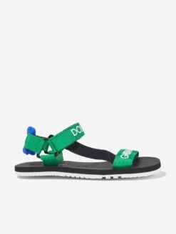 Boys Logo Strap Sandals In Green