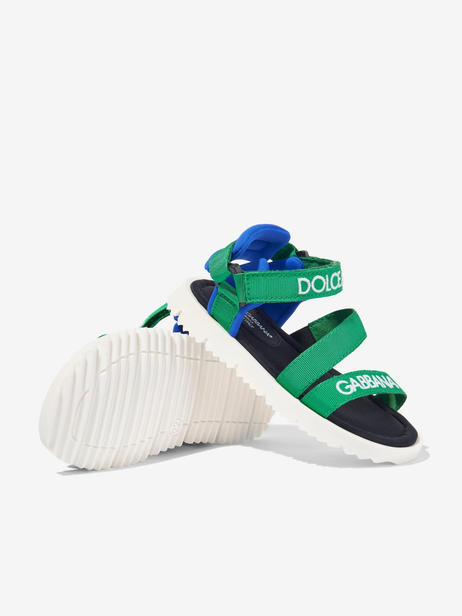 Boys Technical Fabric Sandals In Green 2 Boys Technical Fabric Sandals In Green - Image 2